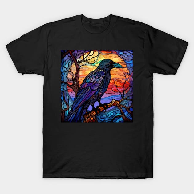 Colorful Gothic Raven in a tree T-Shirt by Mojitojoe